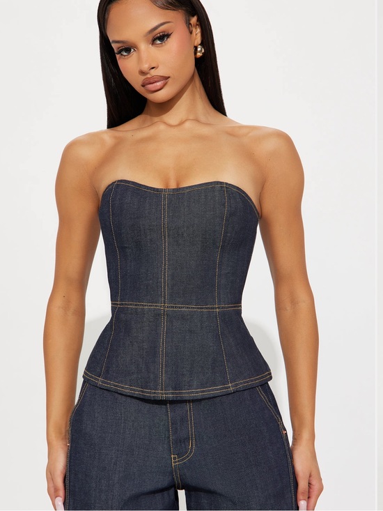 Fashion Nova Tops - Premium Selvedge Denim Bustier
Top